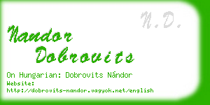 nandor dobrovits business card